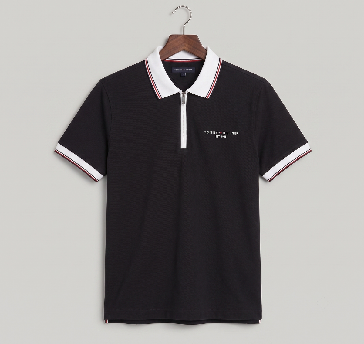 Half Zip Pk Fabric Shirt TH (Black)