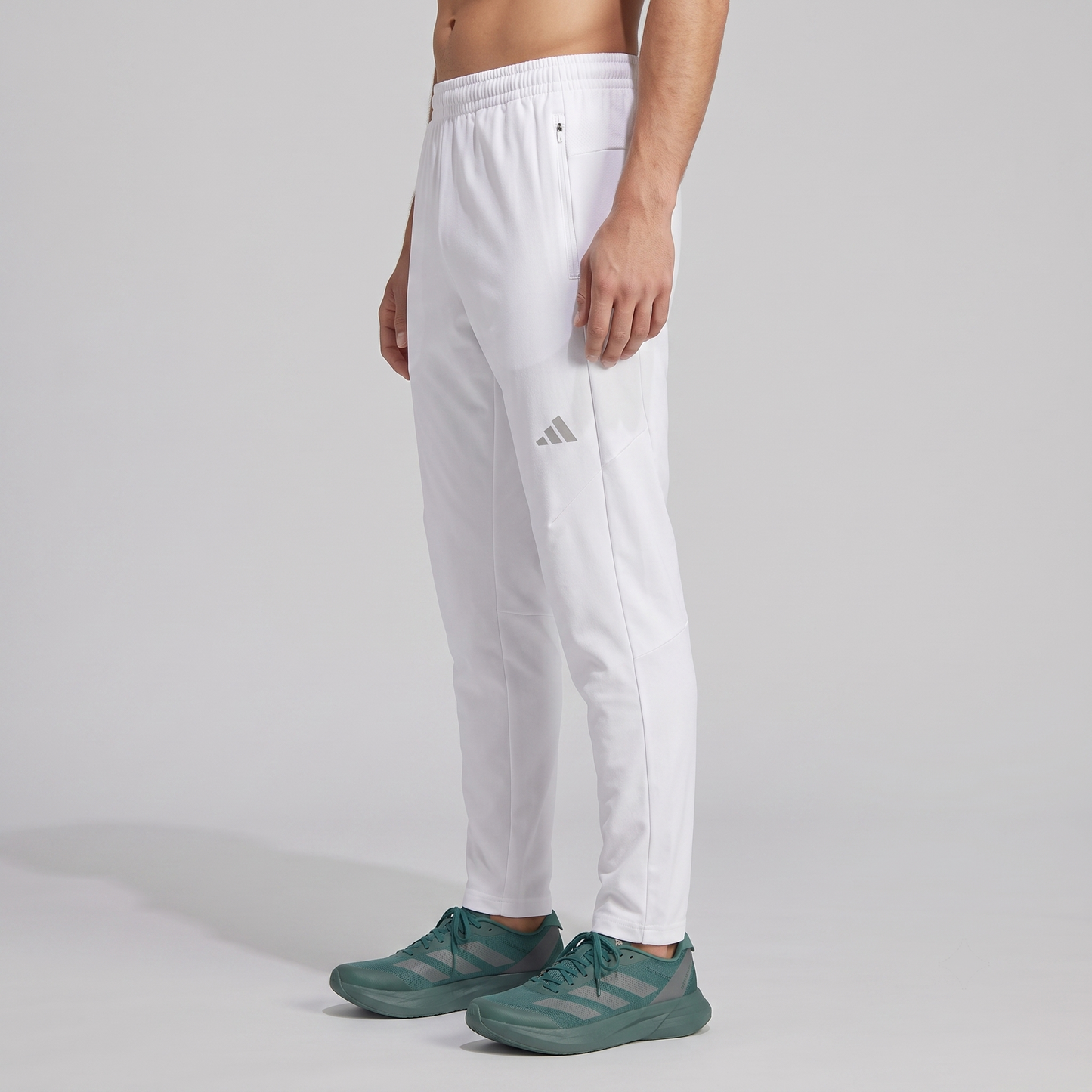 Premium White DriFit Activewear Trouser