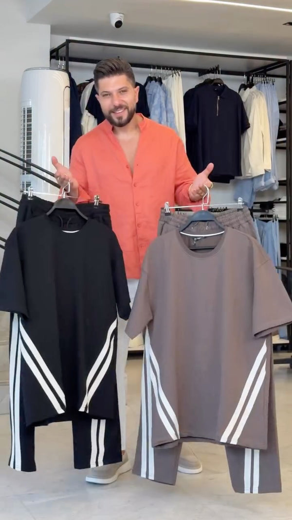 Striped Detail Men's Co-ord Set