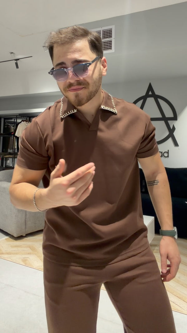 Casual V-Neck Co-ord Set for Men