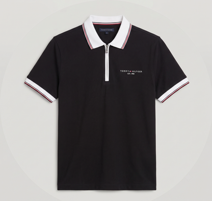 Half Zip Pk Fabric Shirt TH (Black)
