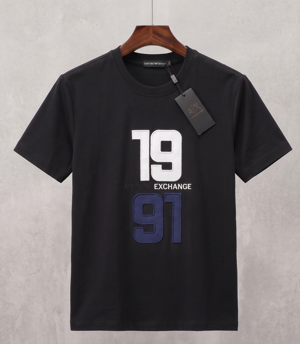 Round Neck 19/91 Cotton Jercy Shirt  (Black)