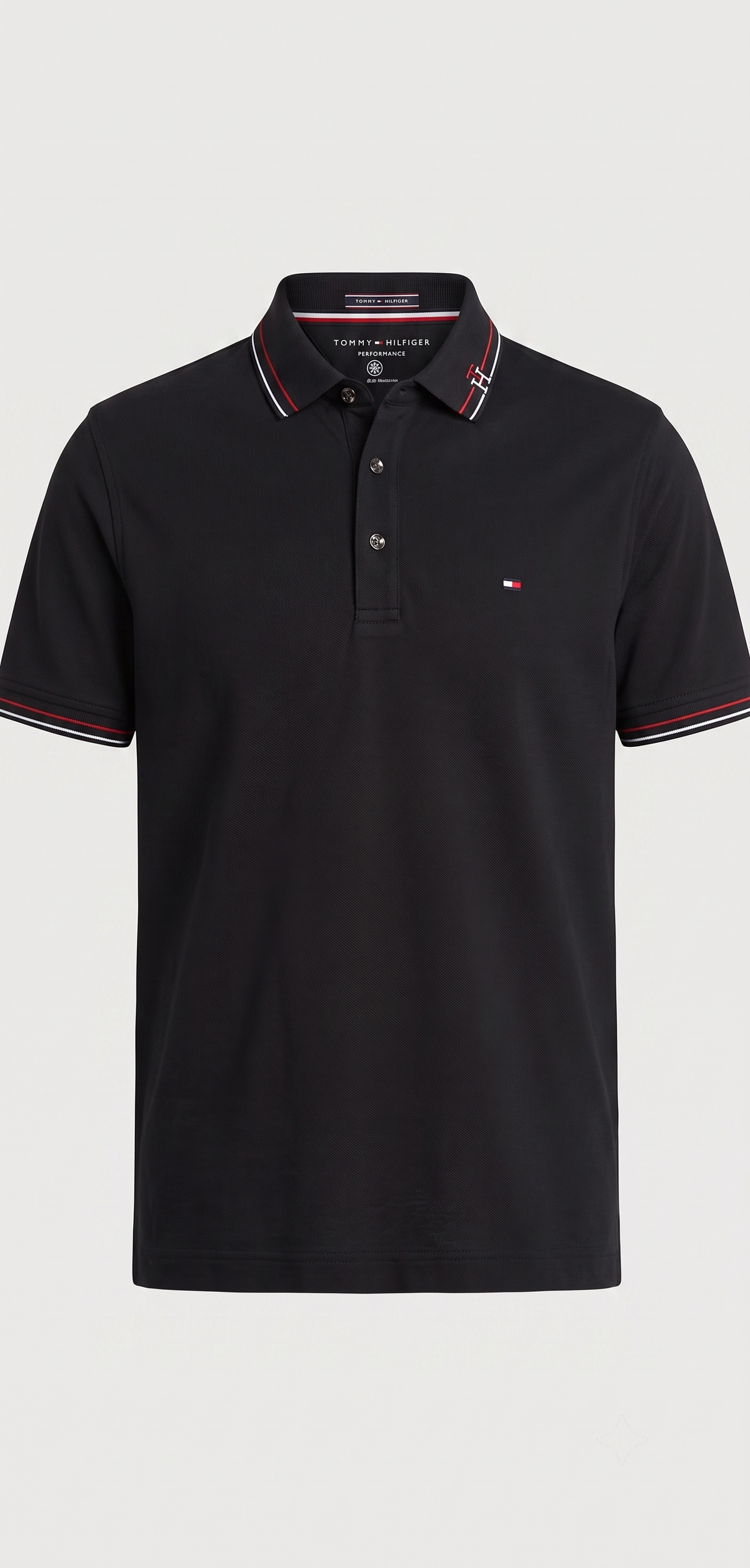 Buttan PK Fabric shirt  Tipped Collar (Black)