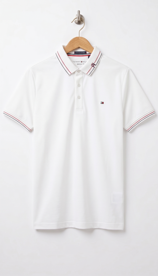 PK Fabric Tipped Collar With Write (White) — view 1