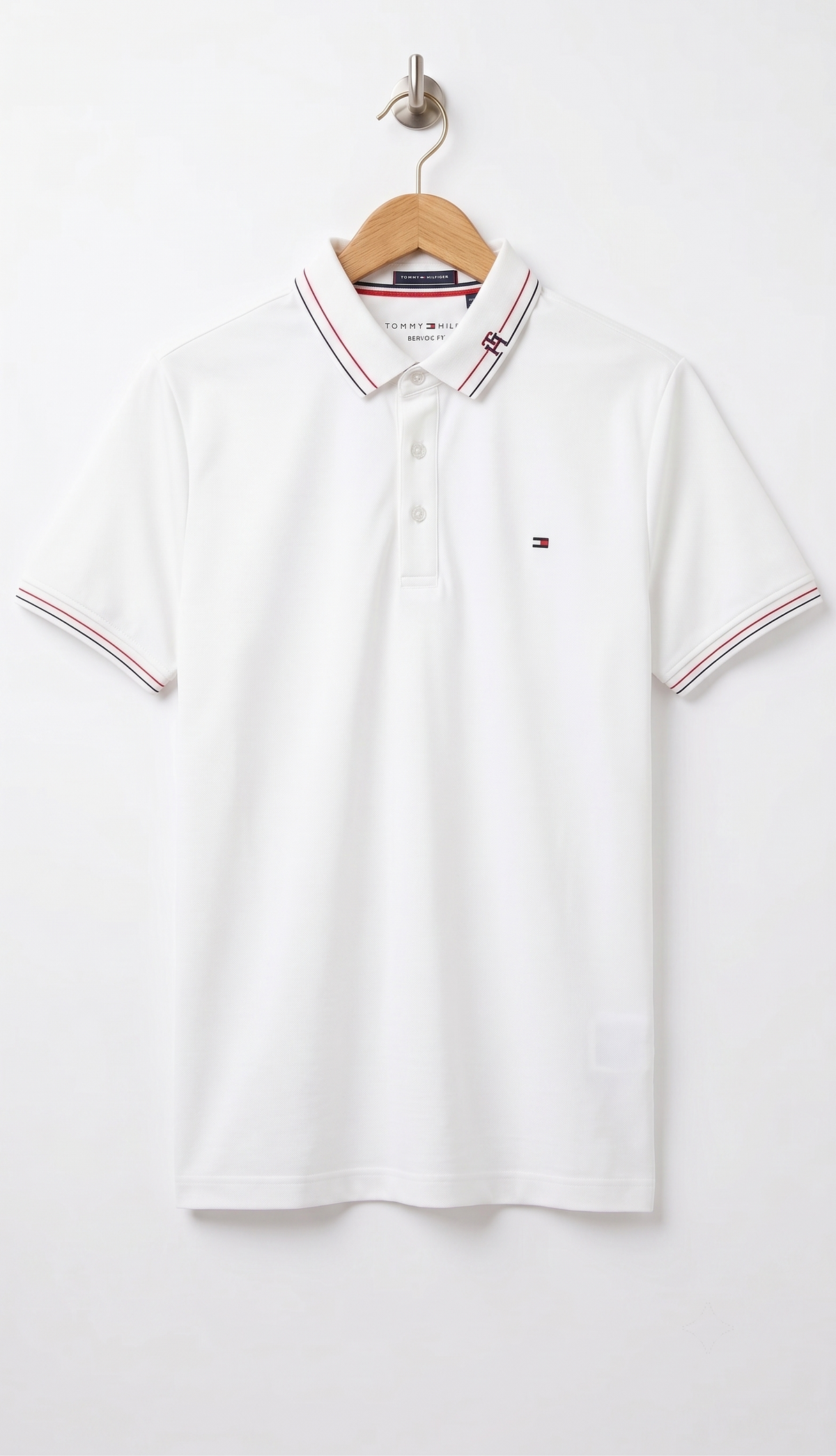PK Fabric Tipped Collar With Write (White)