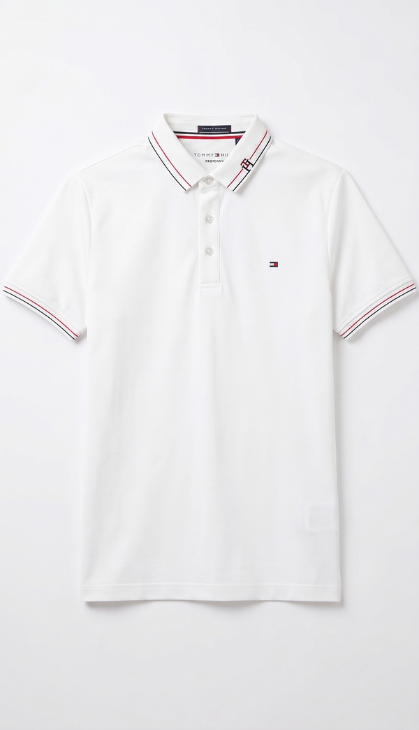 PK Fabric Tipped Collar With Write (White)