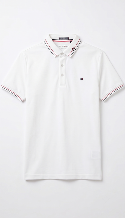 PK Fabric Tipped Collar With Write (White)