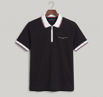 Half Zip Pk Fabric Shirt TH (Black)