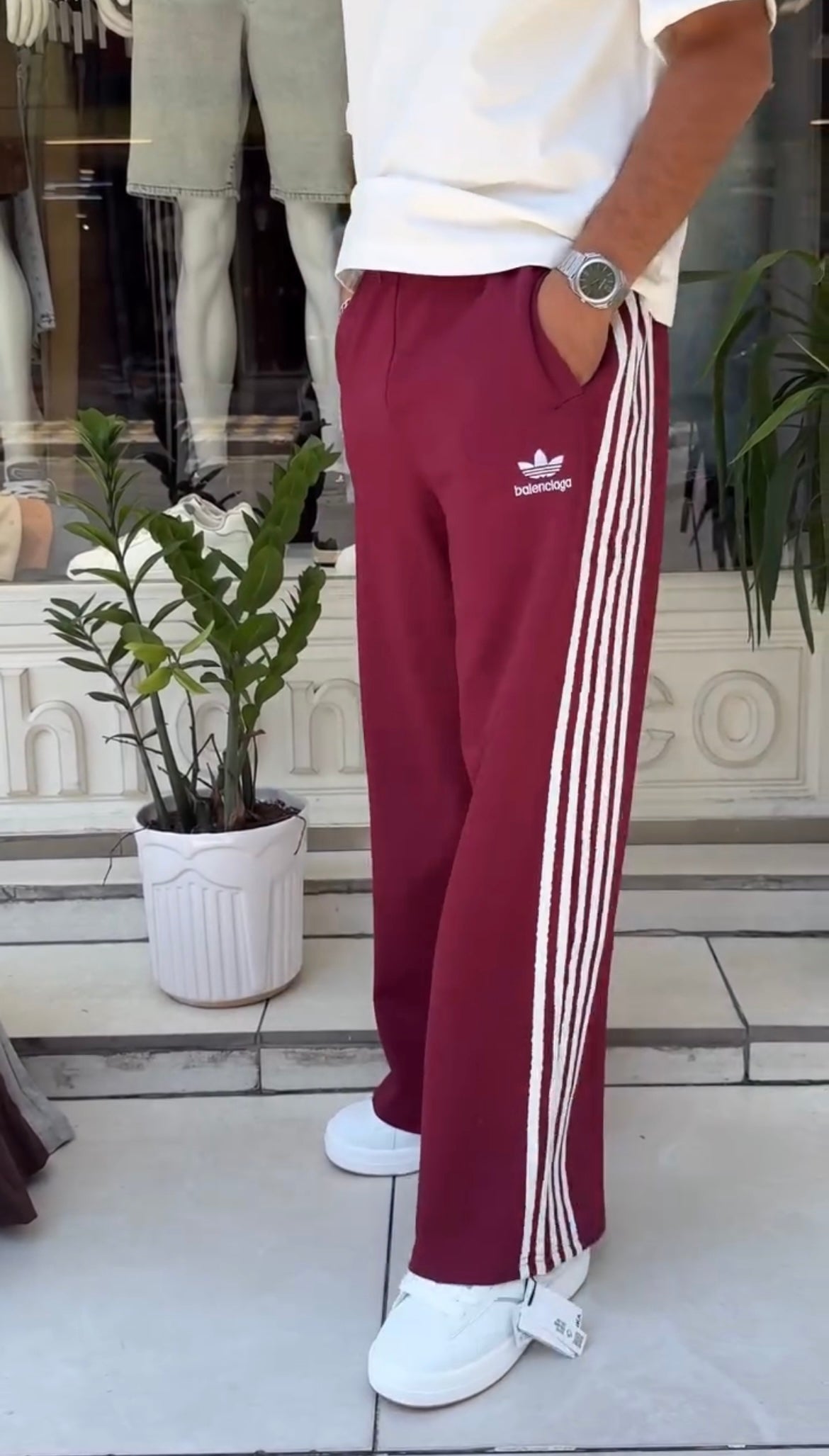 Men's Relaxed Fit Striped Track Pants
