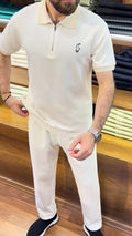 Men's Zip-Neck Collared Lounge Set